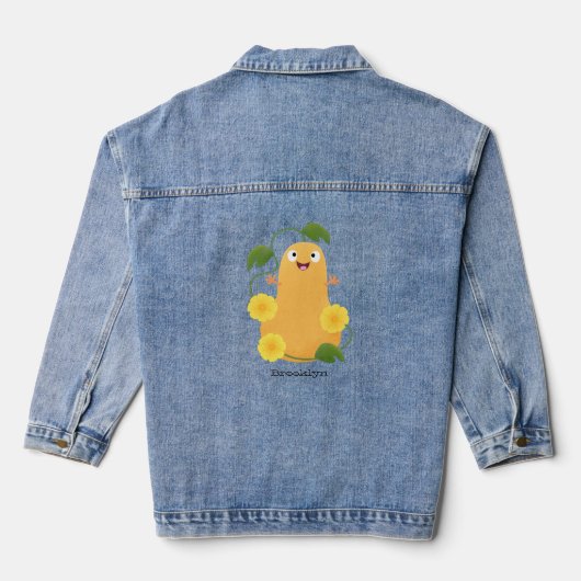 Puttertuinpompoen cartoon denim jacket (Achterkant)