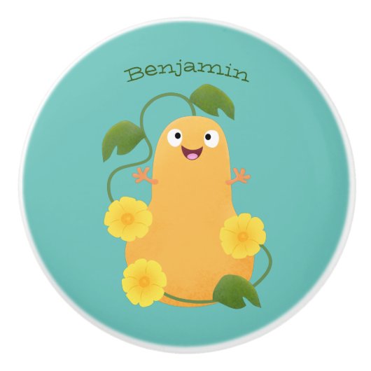 Puttertuinpompoen cartoon keramische knop (Voorkant)