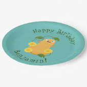 Puttertuinpompoen cartoon papieren bordje (Gekanteld)