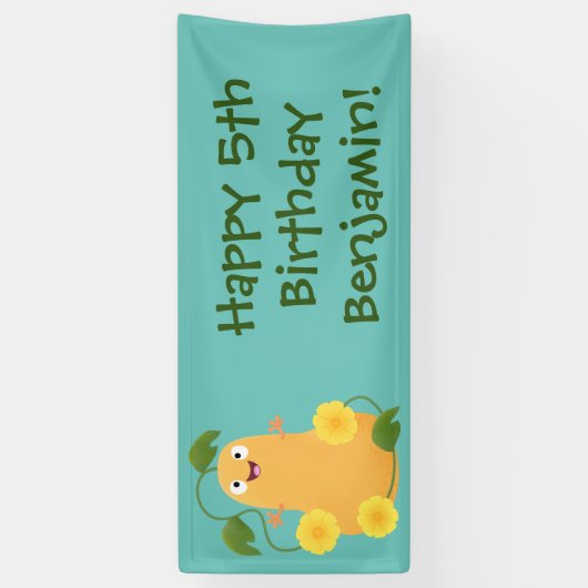 Puttertuinpompoen cartoon spandoek (Verticaal)