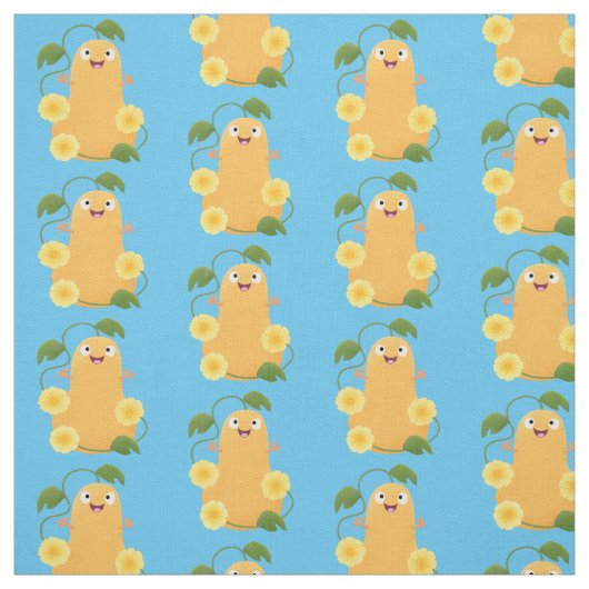 Puttertuinpompoen cartoon stof (Swatch)