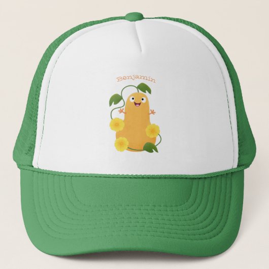Puttertuinpompoen cartoon trucker pet (Voorkant)