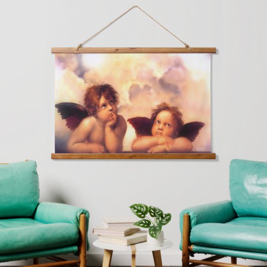 Putti Pair van Angels Hangend Wandkleed (Woonkamer)