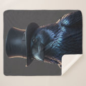 Puttin on the Ritz Corvid Ritzy Raven Sherpa Deken (Voorkant (horizontaal))