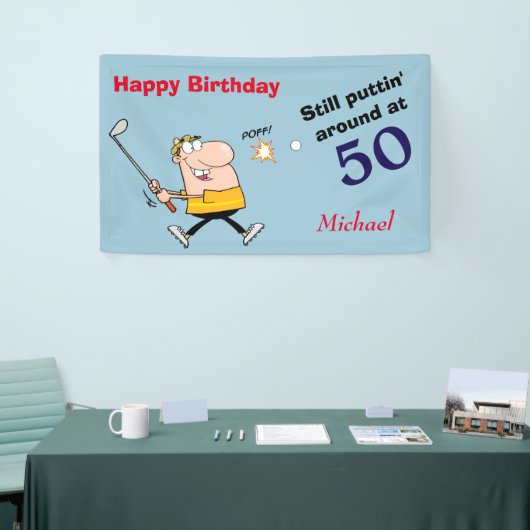 Puttin' ongeveer 50 Golf Birthday Party Spandoek (Beurs)