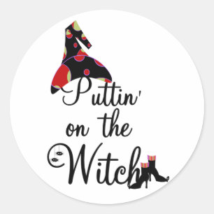 Puttin' op de Witch Tshirts en Gifts Ronde Sticker