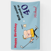 Puttin' rond 40 Golf Birthday Party Spandoek (Verticaal)