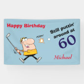 Puttin' Rond 60 Golf Birthday Party Spandoek (Horizontaal)