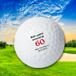 Puttin’ Rond 60 jaar op maat Golfballen<br><div class="desc">Deze set keepaardse verjaardagsgolfballen maakt een schattig geschenk voor iedereen die de grote 60 verandert. Het kenmerkt uw douanetekst in rood en zwart in gestileerde teksten. Op dit moment staat er "Nog steeds om de 60" met de verjaardagsnaam en de datum erop. Laat het zeggen wat je wilt.</div>