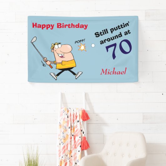 Puttin' rond 70 Golf Birthday Party Spandoek (Insitu)