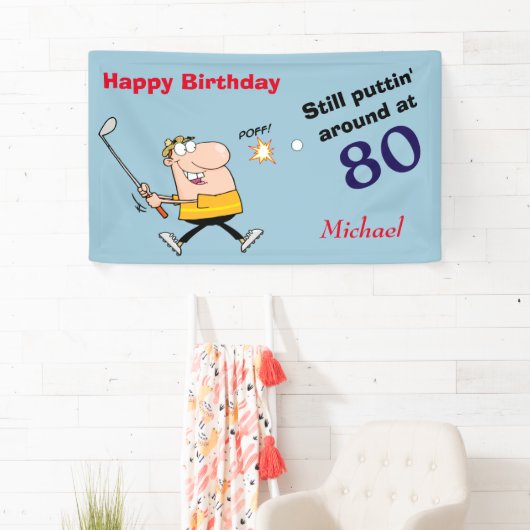 Puttin' rond 80 Golf Birthday Party Spandoek (Insitu)
