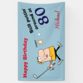 Puttin' rond 80 Golf Birthday Party Spandoek (Verticaal)