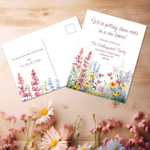 Putting Down Roots Wildflower Adreswijziging Briefkaart