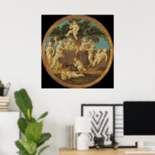 Putti's met een wijnpers - Raphael Fine Art Poster (Thuiskantoor)