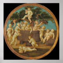 Putti's met een wijnpers - Raphael Fine Art Poster
