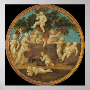 Putti's met een wijnpers - Raphael Fine Art Poster