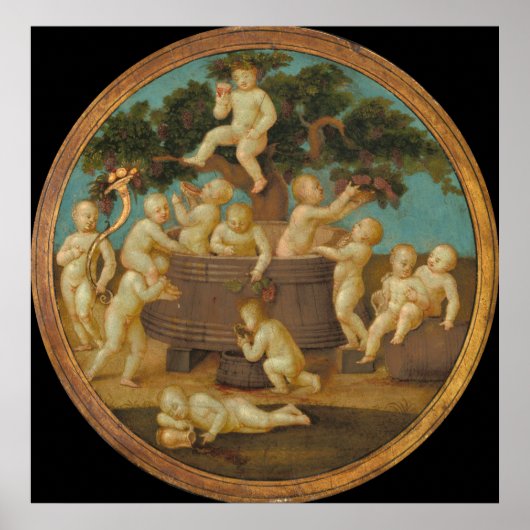 Putti's met een wijnpers - Raphael Fine Art Poster (Voorkant)