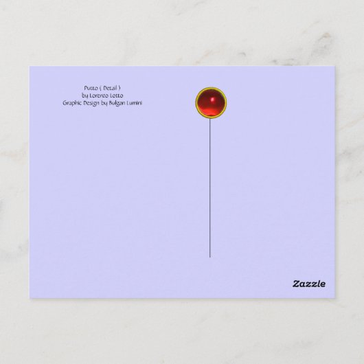 Putto in blauwe lucht strooit een waterval van wit briefkaart (Achterkant)