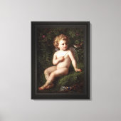 Putto's die een aardbei voeden met een vogel canvas afdruk (Voorkant)