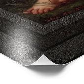 Putto's die een aardbei voeden met een vogel foto afdruk (Hoek)