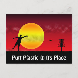 Puttplastic op zijn plaats briefkaart