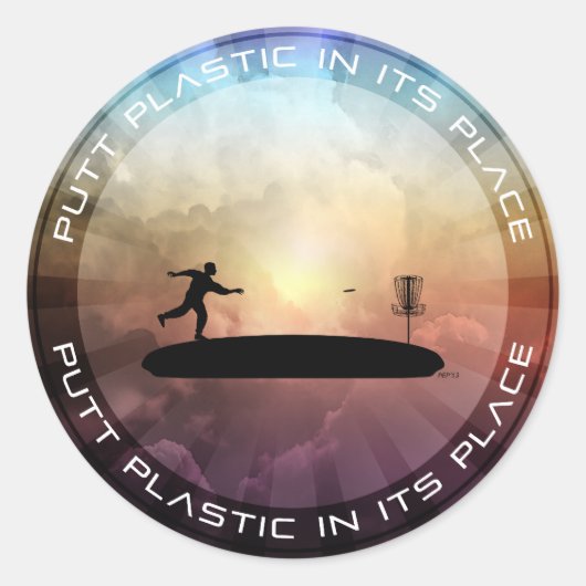 Puttplastic op zijn plaats ronde sticker (Voorkant)