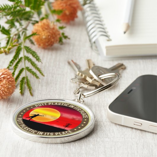 Puttplastic op zijn plaats sleutelhanger (Zijkant)