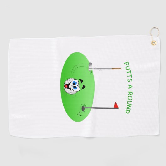 Putts A Round Golf Towel Golfhanddoek (Horizontaal)