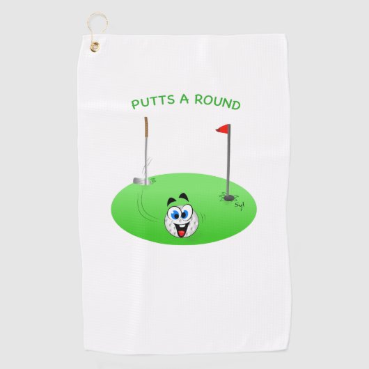 Putts A Round Golf Towel Golfhanddoek (Voorkant)