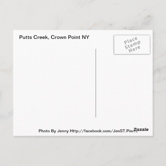 Putts Creek Briefkaart (Achterkant)