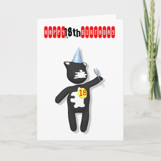 Putty Cat 18e verjaardag Kaart (Voorkant)