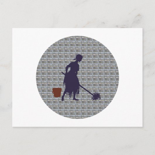 Putzfrau Aschenputtel charwoman Cinderella Briefkaart (Voorkant)