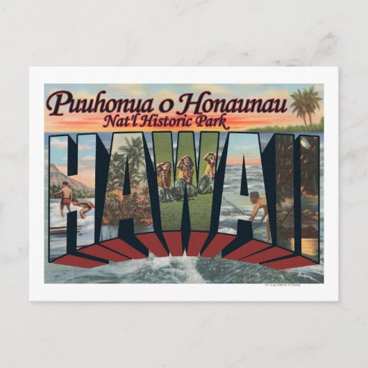 Puuhonua o Honaunau Park, Hawaii Briefkaart (Voorkant)