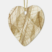 Puur Crème Beige Kant Bladeren Keramisch Ornament (Links)