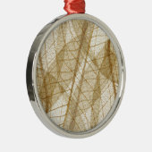 Puur Crème Beige Kant Bladeren Metalen Ornament (Rechts)