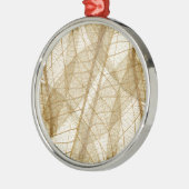 Puur Crème Beige Kant Bladeren Metalen Ornament (Links)