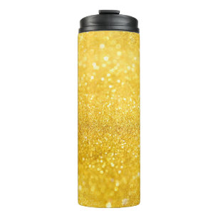 PUUR GOUD Glitters Patroon + jouw tekst / foto Thermosbeker