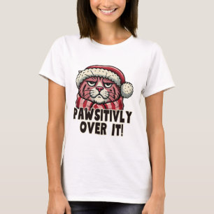 Puur Klaar Grappige Chagrijnige Roze Katten Kerstm T-shirt
