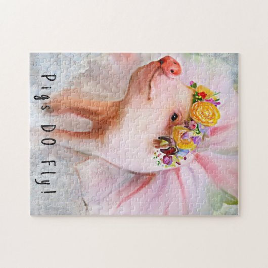 Puur Piggy in een jurk, Wanneer Varkens Vliegen Legpuzzel (Horizontaal)