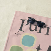 Puur Retro Black Cat Mid Century Strandlaken (In situ)