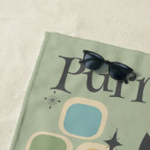 Puur Retro Black Cat Mid Century Strandlaken (In situ)