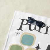 Puur Retro Black Cat Mid Century Strandlaken (In situ)