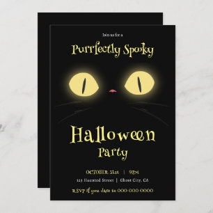 Puur Spooky Cat Lovers' Halloween Party Kaart