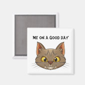 Puur vredig: kattengezicht magneet (Voorkant / Achterkant)