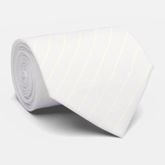 Puur wit met Ivoor White Pinstripes Stropdas (Opgerold)