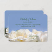 puur witte rozenbloemen bruiloft rsvp (Voorkant / Achterkant)