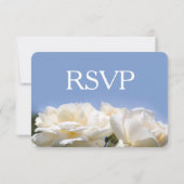 puur witte rozenbloemen bruiloft rsvp (Achterkant)