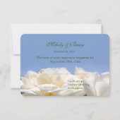 puur witte rozenbloemen bruiloft rsvp (Voorkant)