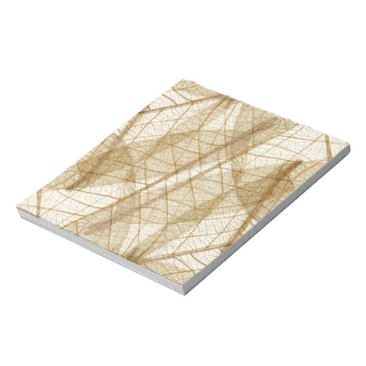 Puure Crème Beige Kant Bladeren Notitieblok (Linkerzijde)