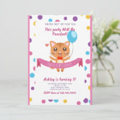 Puurfect Party Kat Uitnodiging (Staand voorkant)
